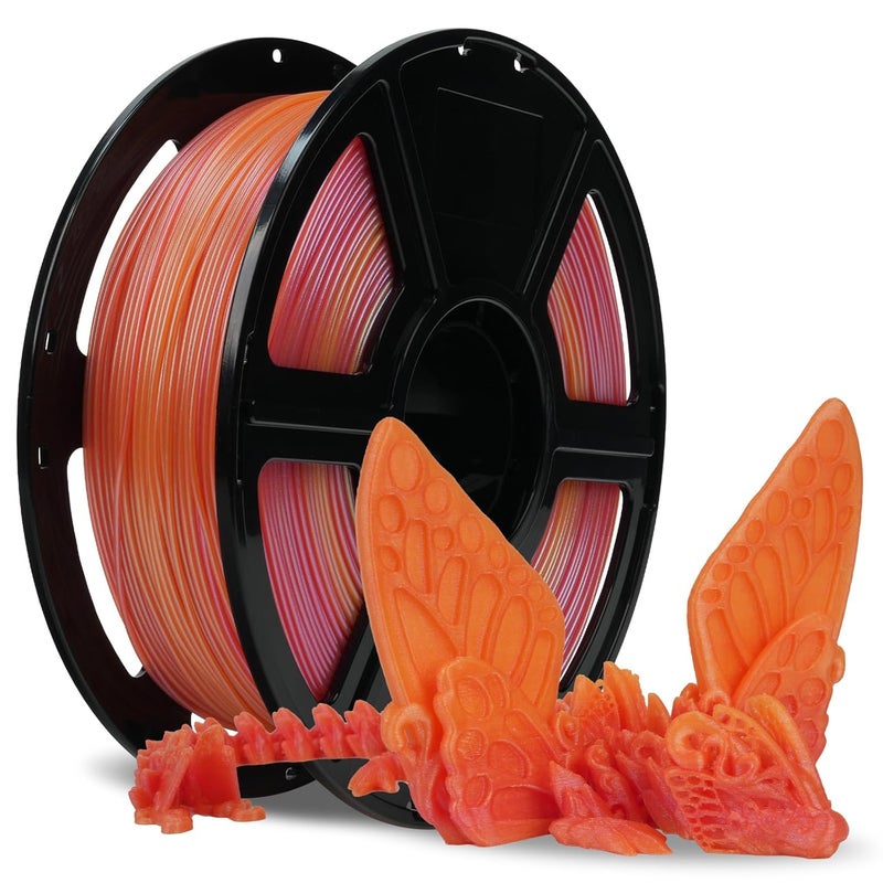 FLASHFORGE Rapid PLA Filament 1.75mm +/- 0.02mm Yellow to Pink Gradient, Max 500mm/s High Speed Printing, 3D Printer Filament 1kg(2.2lbs), Changing Colors with Light - Image 1